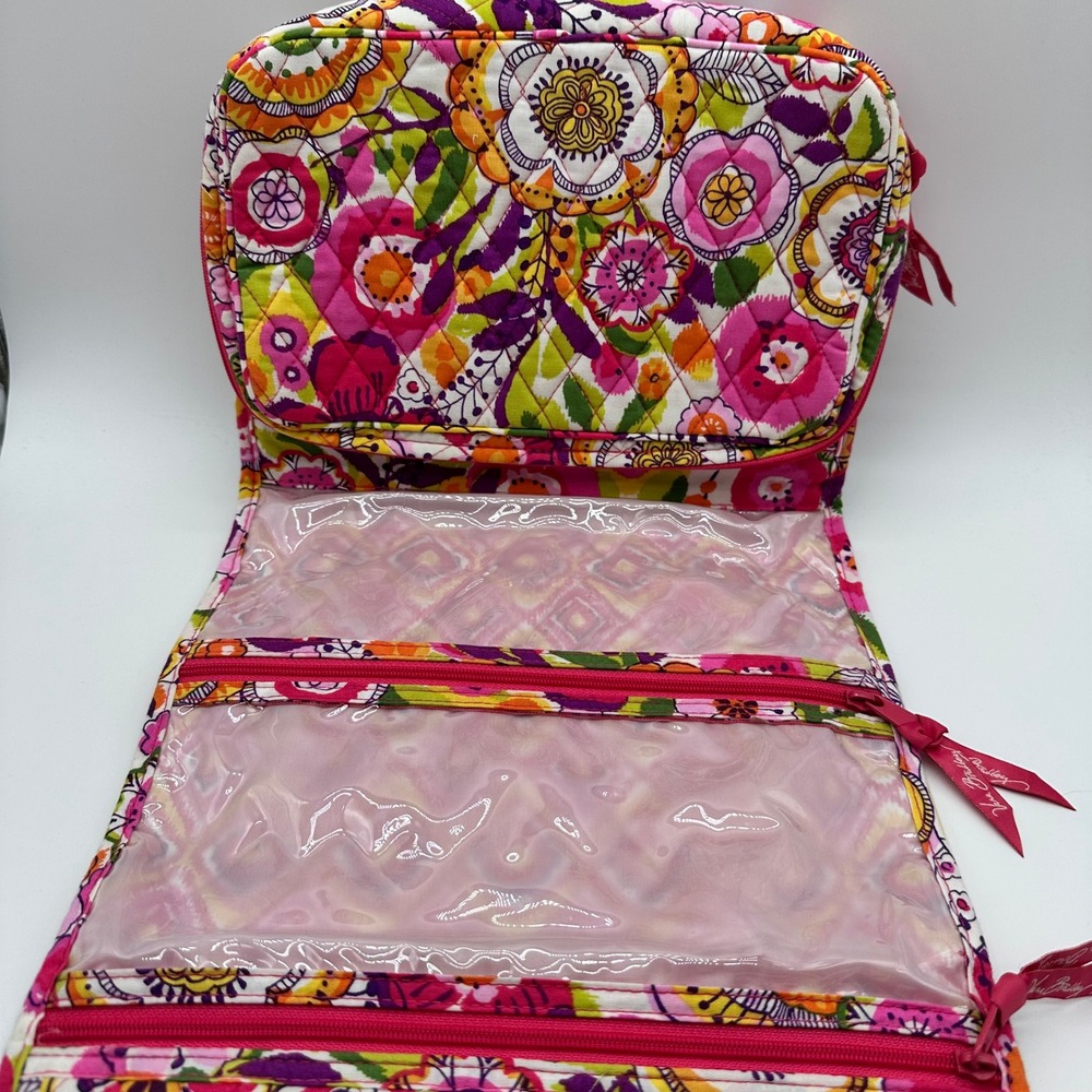 New Vera Bradley Clementine Hanging Travel Organizer Quilted Floral Toiletry Bag - Picture 5 of 8